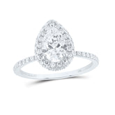 1 5/8CTW-DIA ANA M 1CT-CPEAR SINGLE HALO ENGAGEMENT RING